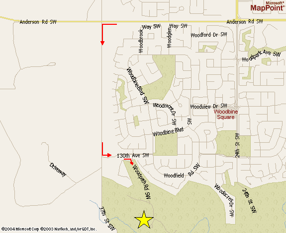 Map to the Shannon Terrace Environmental Learning Centre in Fish Creek Park