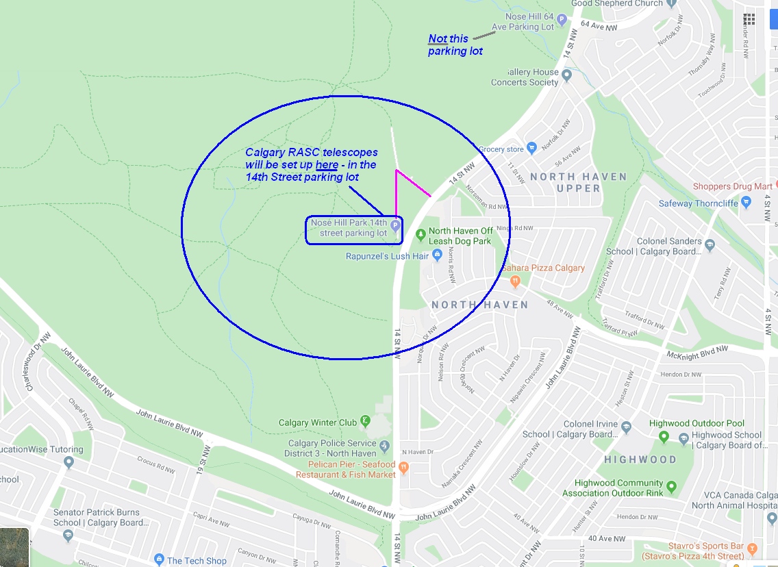 Nose Hill Park Telescope setup area
