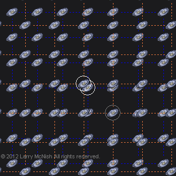 The Expansion of the Universe 4 - Present and Future overlaid, centered on another galaxy