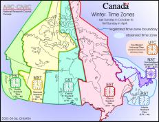 Canadian Time Zones